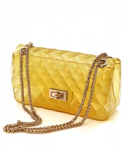 Quilted Jelly Mini Crossbody 7083 Yellow